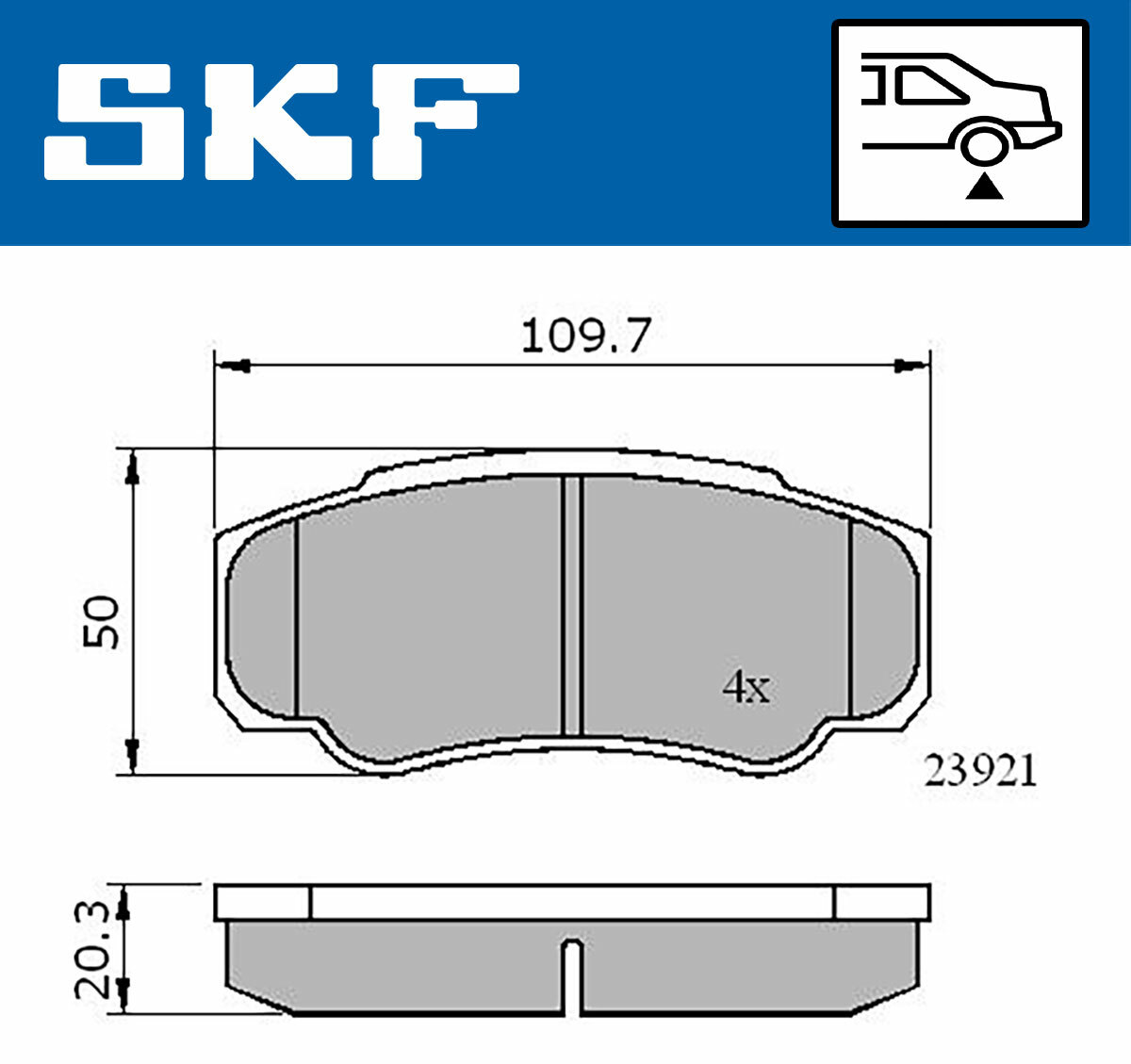 Sada brzdových platničiek kotúčovej brzdy SKF